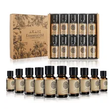 AKARZ Hots-10 juegos de difusor de aceite esencial, Sándalo, musgo, lavanda, jazmín, rosa, parches, Ylang, vainilla, eucalipto, mirrh