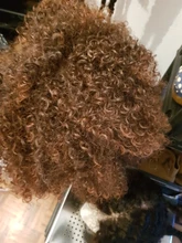 Afro corto rizado pelucas con flequillo para las mujeres negras rubia marrón Cosplay sintético Africana pelucas resistente al calor Dreamice