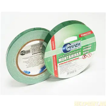 

Double sided adhesive tape 19mm x 5 m professional mounting Milen, 12 PCs