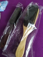 Cepillo de limpieza cerdas de jabalí con mango de madera para hombre, cepillo antiestático para peluquero, peine para pelo con estilo, herramientas de afeitado