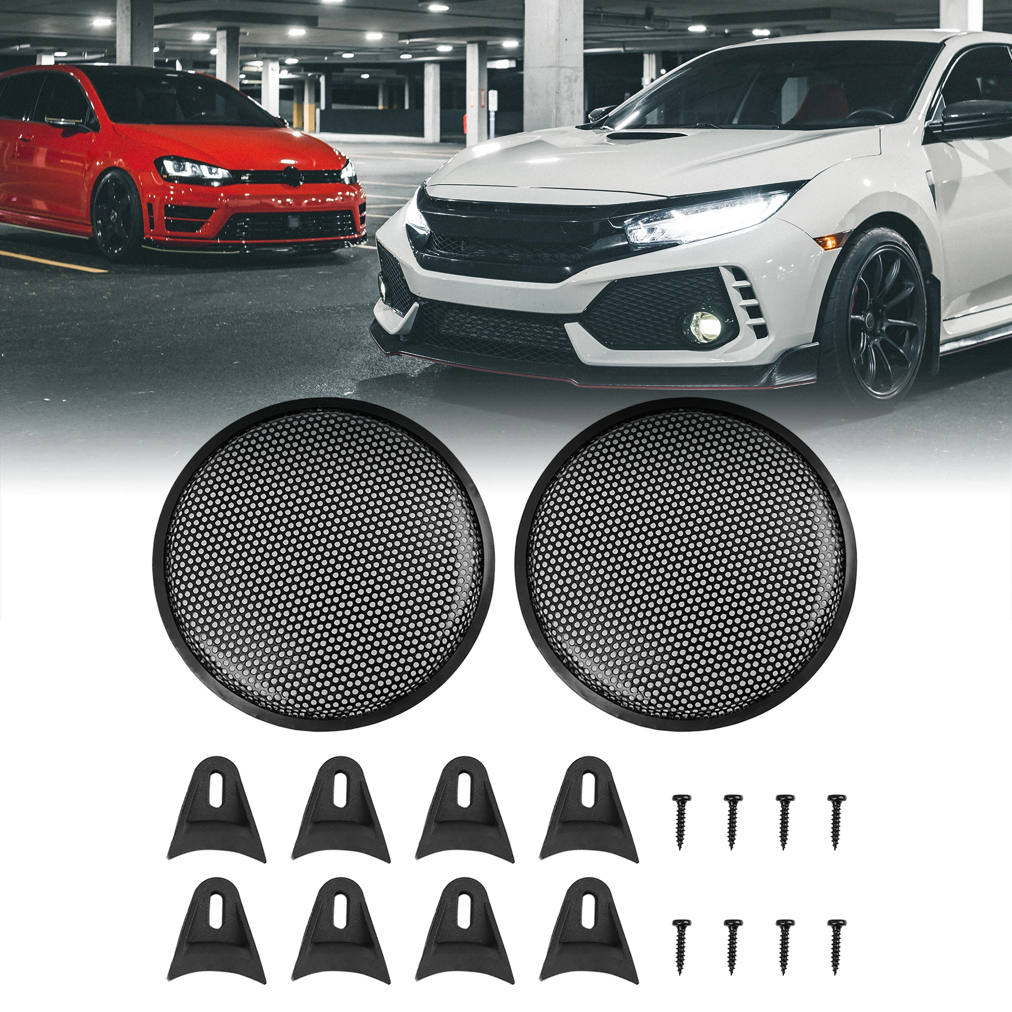 Grill Cover Mesh Protector Car Speaker Net Cover Woofer Subwoofer Grill 12" 2pcs For Honda For Nissan uxcell