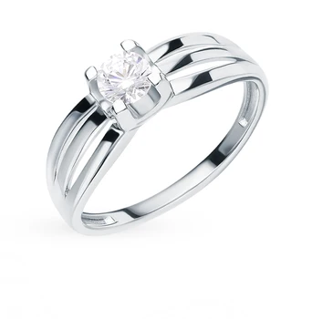 

Silver ring with cubic zirconia sunlight sample 925
