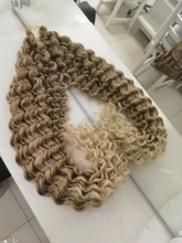Extensiones de cabello trenzado de ganchillo con giro profundo, 22-28 pulgadas, Natural, sintético, ombré