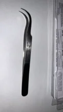 Pinzas de extensión de pestañas, profesionales, rectas y curvadas, de acero inoxidable, para volumen 3D, 1 unidad