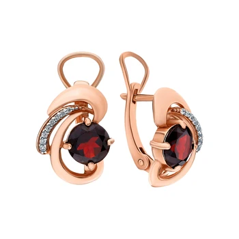 

Silver earrings with cubic zirconia and Garnet sunlight sample 925 test