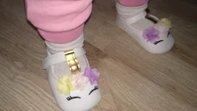 Zapatos de unicornio con flores para niñas pequeñas, calzado de piel sintética con suela blanda para cuna, primavera y otoño, de 0 a 18M, novedad de 2019