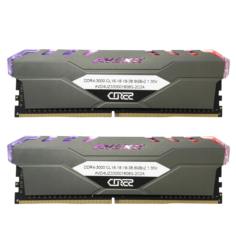 Avexir Core 2 ddr4 8 Гб 3000 МГц RGB DIMM 32 2666 3200 3600 16 ГБ pc4 ОЗУ память для настольного компьютера