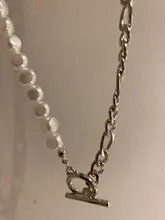 2021 nuevo de moda barroco Collar con cadena de perlas mujeres Collar Punk, cierre de palanca círculo Lariat grano gargantilla collares joyería