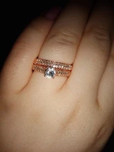 Conjunto de anillos de boda de lujo para mujer, joyería rellena de Color plateado, de compromiso, de piedra CZ, Color blanco