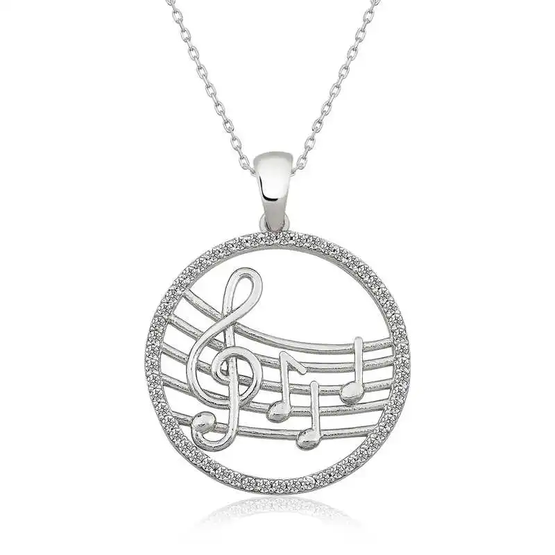 

Silver Music Themed Lady Necklace