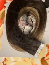 Extensiones de Cabello con cinta brillante, cabello humano Natural Remy de 100%, trama de piel invisible, sin costuras, Color rubio, pegamento para salón