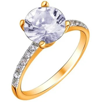 

Esthete ring with amethyst and cubic zirconia in Yellow Gold