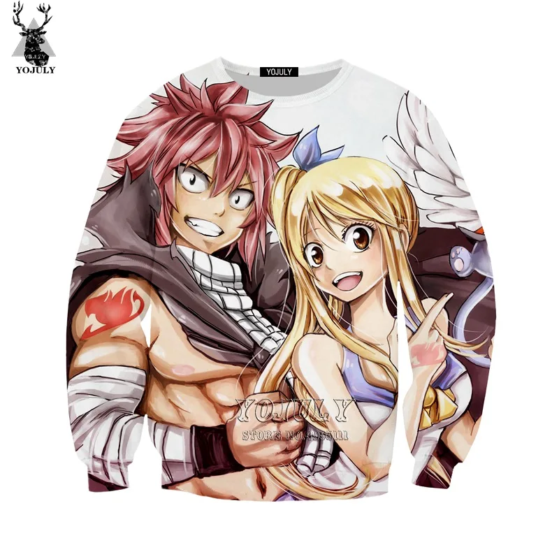 YOJULY/толстовка унисекс с 3d принтом аниме Хвост Феи Natsu Dragneel Lucy Толстовки Harajuku