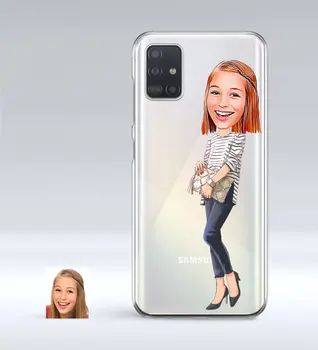 

Personalized Women 'S Caricature Of Samsung Galaxy A51 Thin Transparent Silicone Phone Kapağı-11