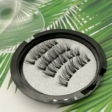 Pestañas postizas 3D magnéticas, 4 Uds., 5 imanes, hechas a mano, Naturel Mink Faux Cils magnétiques con pinzas