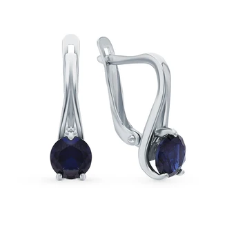 

Silver earrings with sapphires sunlight sample 925