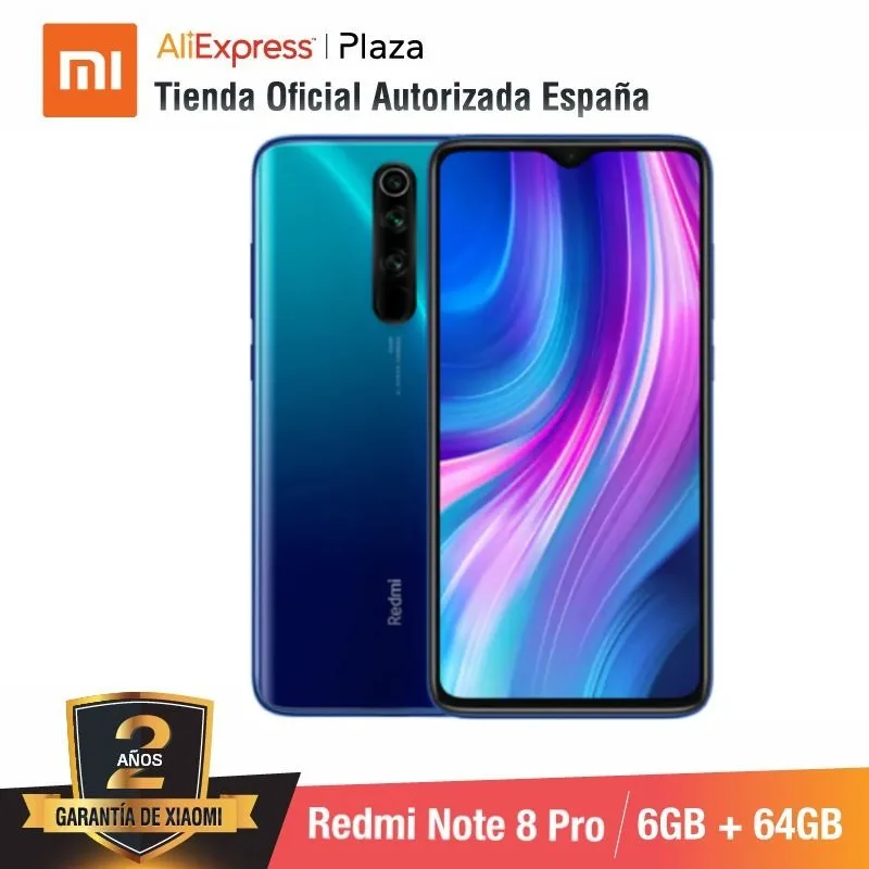  Redmi Note 8 Pro (64GB ROM con 6GB RAM Cámara de 64 MP Android Nuevo Móvil) [Teléfono Móvil Versión