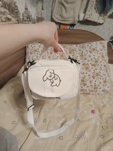 Bandolera de lona con estampado de dibujos animados para mujer, bolso de hombro tipo sobre