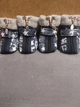 Puppy-Boots Pet-Shoes Lovely Dogs Snow Anti-Slip Zipper Winter Warm Denim Lets Casual