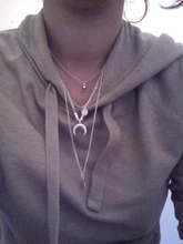 Gargantilla multicapa con forma de cuerno para mujer, colgante de media luna larga, cadena Bohemia, accesorios para vacación