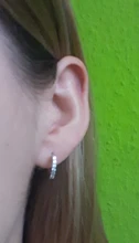 ANENJERY 925 de plata esterlina Simple circón de una sola fila pendientes para las mujeres brincos oorbellen pendientes de botón pendientes S-E14