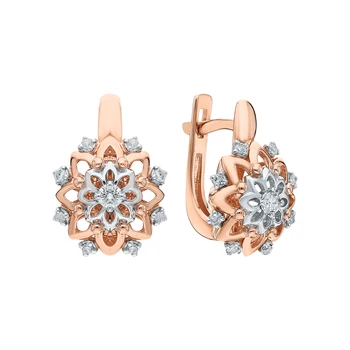 

Gold earrings with diamonds sunlight sample 585