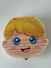 Caja de dientes de madera para bebé, organizador para guardar dientes de leche, idioma español e inglés, Umbilica, guardar regalos