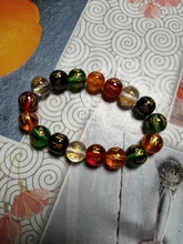 Pulsera de cuentas de piedra de obsidiana de FengShui chino, brazalete con abalorios de piedra obsidiana, cambio de Color, riqueza, buena suerte, Unisex