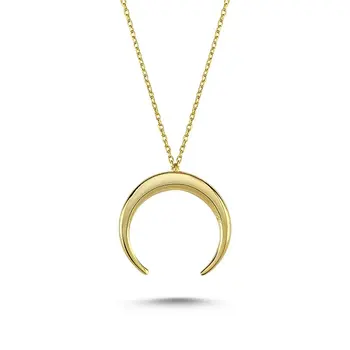 

Angemiel 925 Reverse Crescent Necklace-Gold Plated