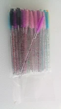 Zwellbe-Paquete de 25/50 Uds. De cepillo para maquillaje de pestañas, desechables, con mango de diamante, varitas de rímel, utensilio de extensión de pestañas