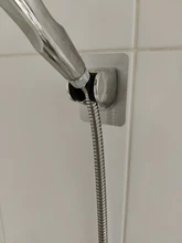 Soporte de plástico ajustable de 7 engranajes + soporte de chapado, soporte de ducha de baño autoadhesivo de succión de mano montado en la pared