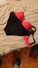ESSV-bañador rojo de realce, conjunto de bikini de talla grande para mujer, traje de baño sexy acolchado con correa ajustable, bikinis bordeados, ropa de baño de verano