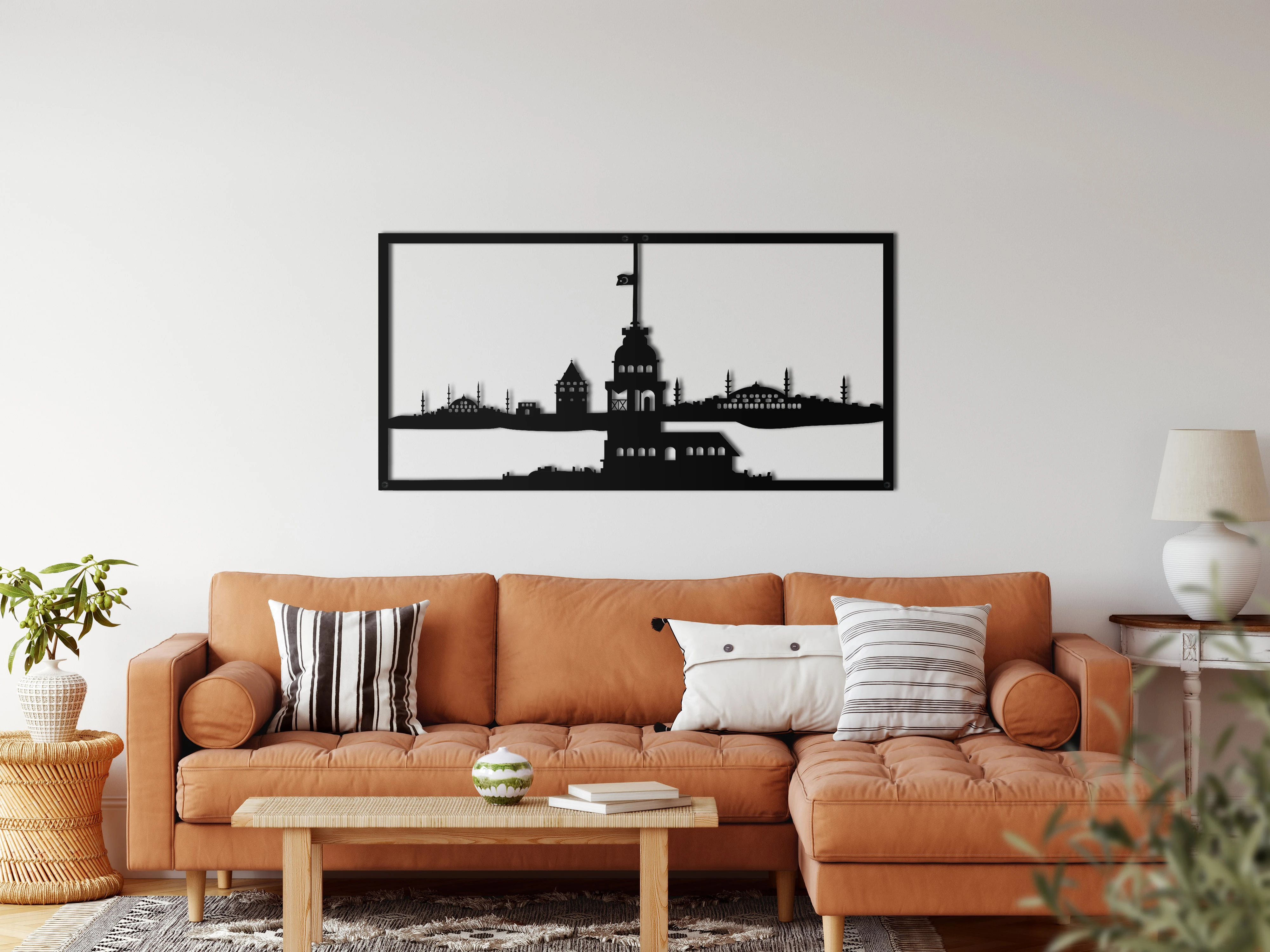 

Metal Wall Art, The Maiden's Tower in Istanbul, Metal Wall Decor, Home Interior Decoration, Living Room Decor