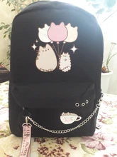 Mochilas de estudiante de dibujos animados para niñas, bolso escolar transpirable con cadena de gran capacidad de carga USB