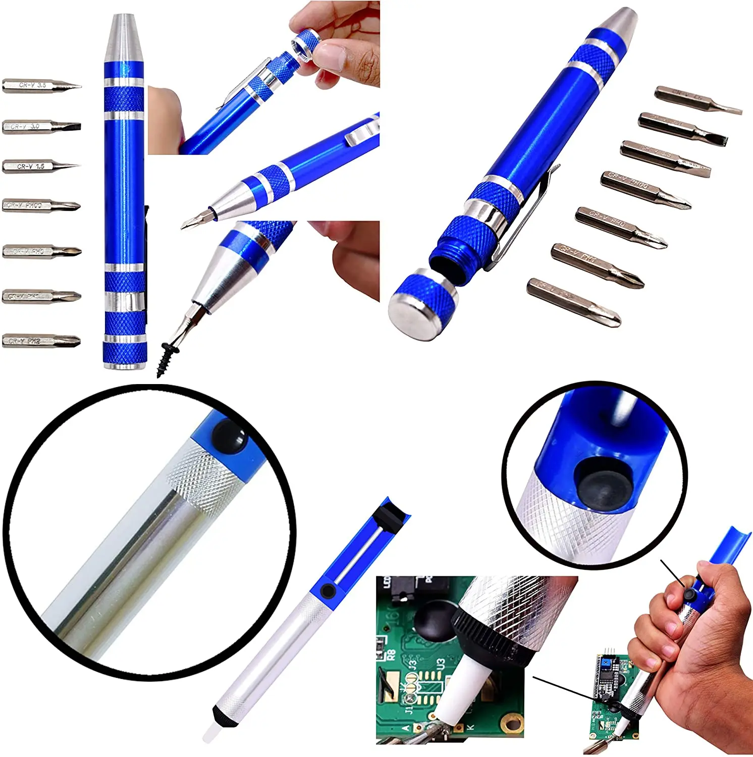 Soldering Iron Kit SET (60W) Adjustable Temperature Electric Soldering Iron Desoldering Pump For Electronics best soldering station