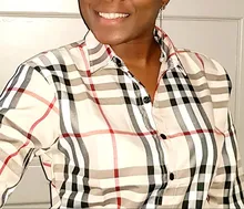 Camisa informal de moda para mujer, camisa de gasa con solapa y manga larga con estampado de labios, a cuadros, nueva de 2020