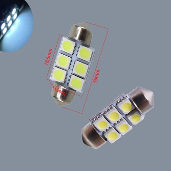 

x2 BOMBILLA led lamp bulb 36MM 6LED SMD FESTOON C5W 5050 MATRICULA lampara luz