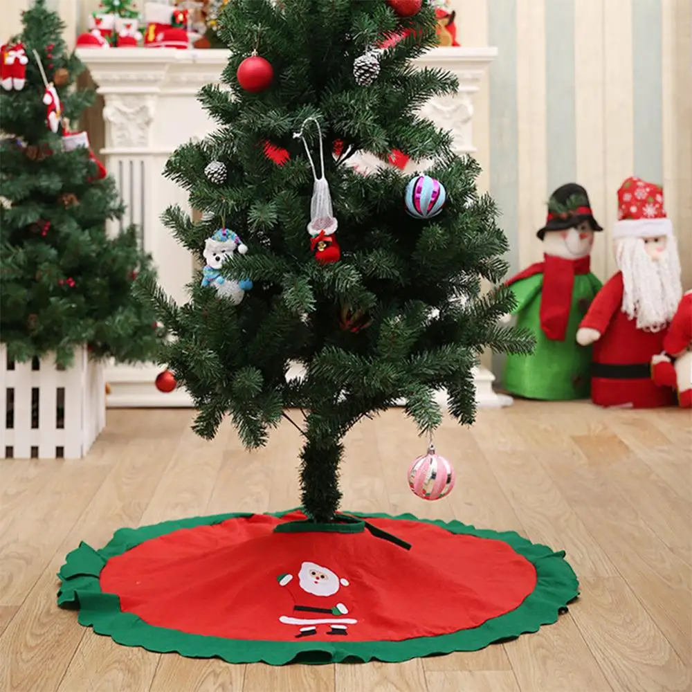 Natal Navidad юбка для рождественской елки ковер Новогоднее украшение для дома круглые юбки для рождественской елки вечерние украшения - Цвет: 90cm