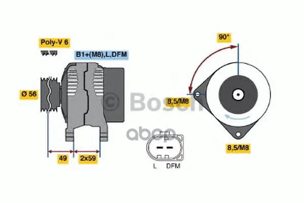 Генератор 14v 70a 0124315003 Bosch арт. 0124315003