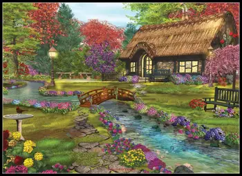 

Embroidery Counted Cross Stitch Kits Needlework - Crafts 14 ct DMC Color DIY Arts Handmade Decor - Welcome Home 2