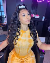 Tinashe-Peluca de cabello humano ondulado con encaje Frontal, peluca de cabello humano brasileño con cierre de 4x4 6x6, densidad del 250, 28 y 30 pulgadas