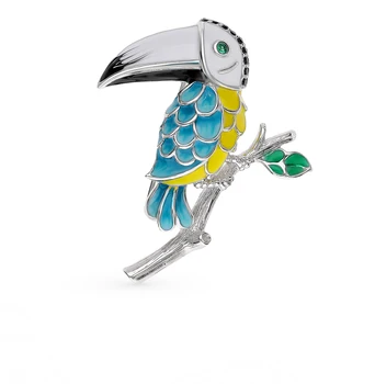 

Silver brooch with cubic zirconia and enamel sunlight sample 925