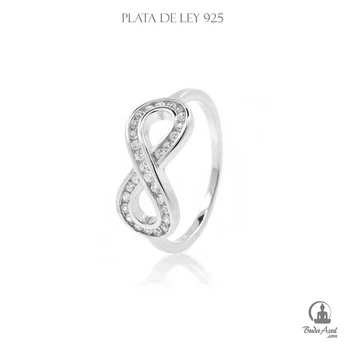

Anillo Plata de Ley 925 INFINITO PIEDRAS Joyería Silver C410