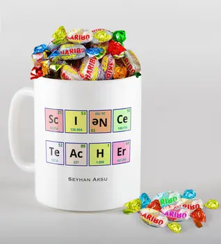 

Personalized Science Science Teacher Mug and Haribo Candy Gift Seti-3