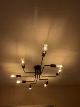 Ceiling-Lights Lampara Loft Nordic-Pipe Bedroom Retro Vintage Techo Iron for Living-Room