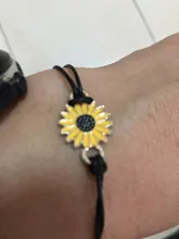 Pulsera hecha a mano con colgante de girasol para mujer, brazalete con cadena de cuerda entrelazada, para amigos y enamorados