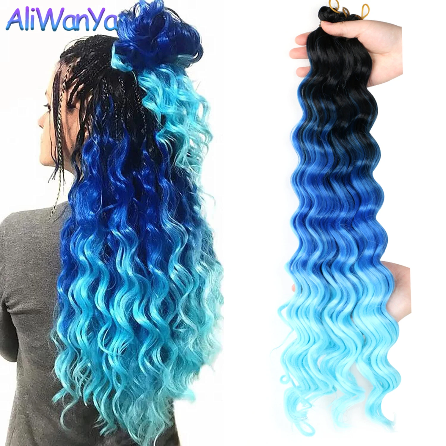 22inch Synthetic Deep Wave Twist Crochet Hair Goddess Crochet Braids Curly  Hair Wavy Ombre Braiding Hair Extensions For Women - Synthetic Braiding Hair(for  White) - AliExpress