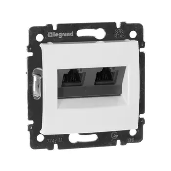 

Mechanism socket inform. 2nd CN Valena RJ45 + RJ45 cat.5e UTP with white grips. Leg 774231