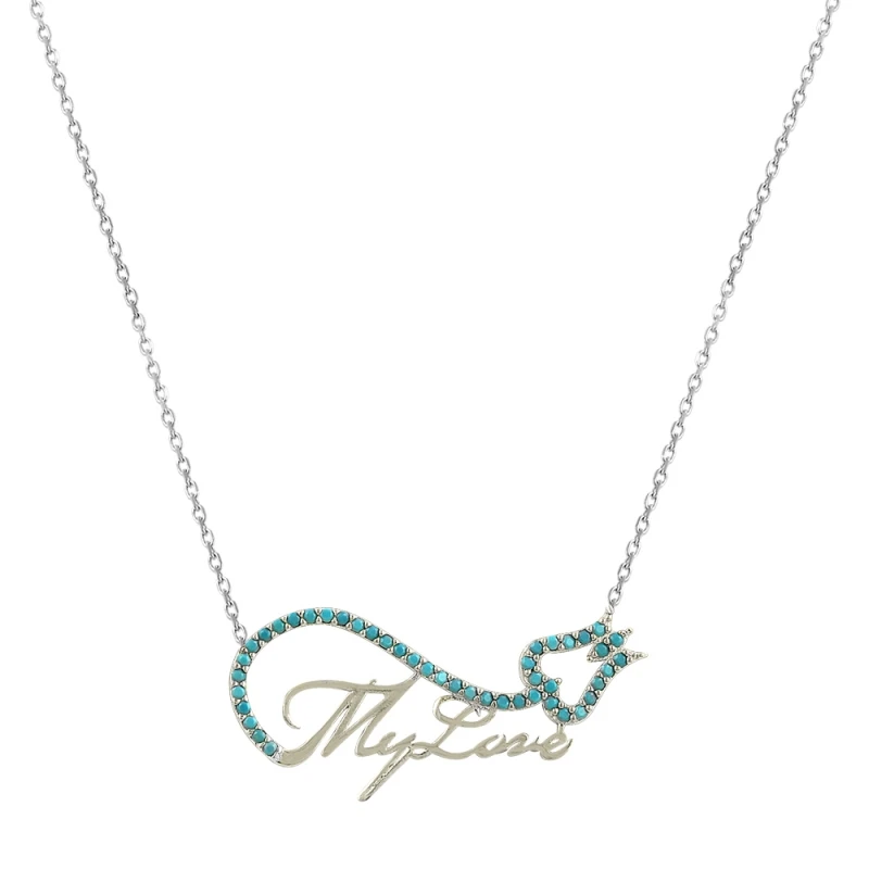 

Silver 925 Sterling My Love Printed Tulip Necklace