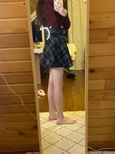 Wool Skirts Short Mini Tutu Plaid Lace-Up Gothic Lolita High-Waisted Winter Qiukichonson